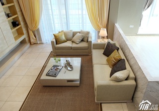 简约风格别墅稳重黄色富裕型客厅沙发效果图