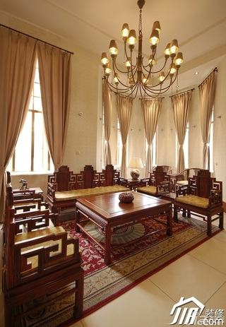 混搭风格别墅古典富裕型客厅沙发图片