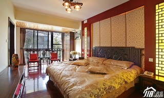 中式风格别墅20万以上卧室床效果图