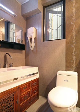 中式风格别墅白色20万以上卫生间浴室柜效果图