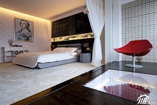 简约风格复式大气白色富裕型卧室床图片