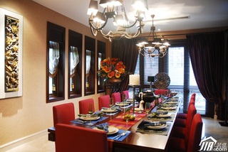 欧式风格四房以上奢华豪华型140平米以上餐厅餐桌图片