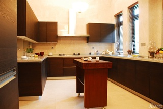 欧式风格别墅奢华原木色豪华型140平米以上厨房橱柜定制