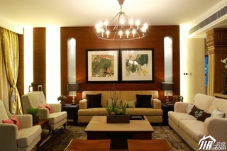 简约风格别墅温馨暖色调豪华型140平米以上客厅沙发效果图