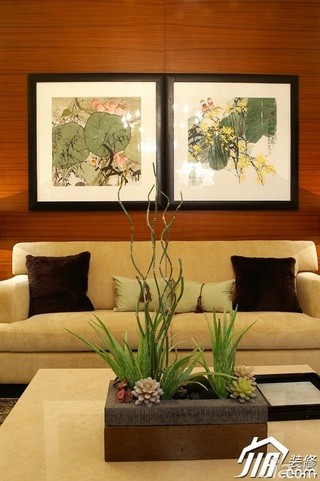 简约风格别墅温馨暖色调豪华型140平米以上客厅沙发图片