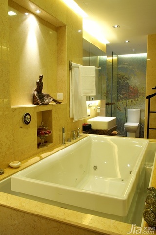 简约风格别墅温馨暖色调豪华型140平米以上卫生间浴缸图片