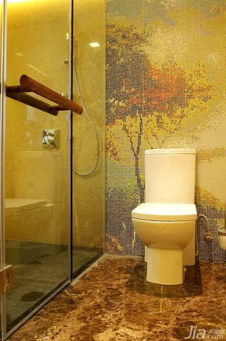 简约风格别墅温馨暖色调豪华型140平米以上卫生间马桶图片