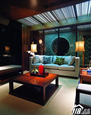 混搭风格别墅古典原木色豪华型140平米以上客厅沙发图片