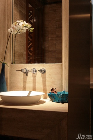 混搭风格别墅古典原木色豪华型140平米以上浴室柜图片