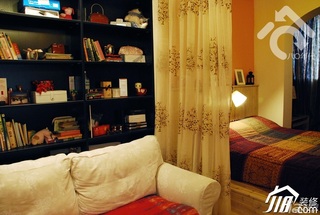 田园风格小户型可爱暖色调经济型40平米客厅沙发图片