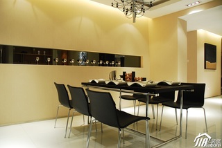 简约风格复式稳重冷色调豪华型140平米以上餐厅餐桌图片