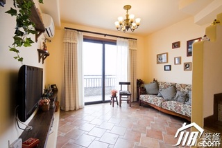 地中海风格别墅温馨暖色调富裕型140平米以上客厅沙发背景墙沙发图片
