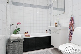 北欧风格公寓简洁白色经济型90平米卫生间洗手台图片