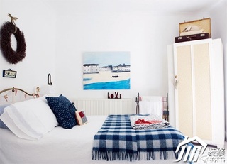 混搭风格小户型舒适白色经济型卧室床效果图