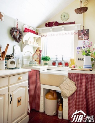 混搭风格小户型舒适经济型厨房橱柜安装图