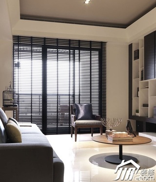 日式风格三居室简洁咖啡色富裕型140平米以上客厅茶几图片