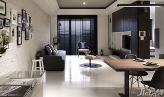 日式风格三居室简洁咖啡色富裕型140平米以上餐厅背景墙沙发效果图