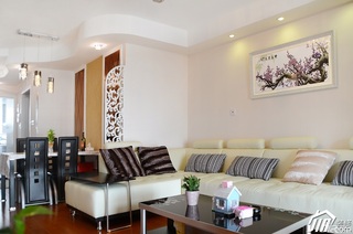 二居室时尚白色富裕型客厅沙发图片