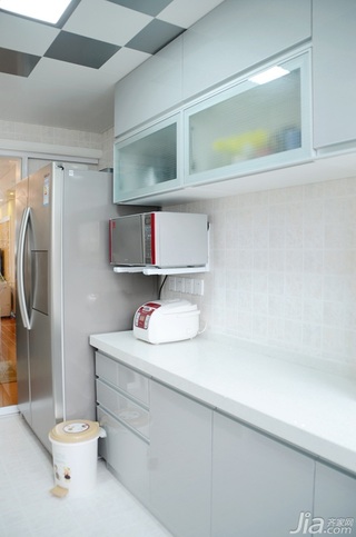 二居室时尚白色富裕型厨房橱柜设计图