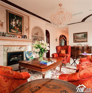 混搭风格复式豪华型客厅沙发图片