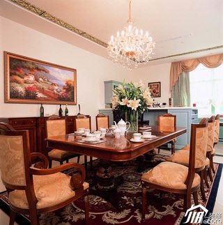 混搭风格复式艺术豪华型餐厅餐桌图片