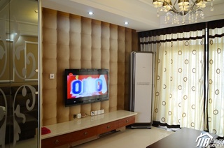 欧式风格公寓时尚富裕型客厅隔断电视柜婚房平面图