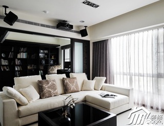 中式风格公寓简洁富裕型90平米客厅沙发效果图