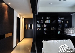 中式风格公寓富裕型90平米工作区书架图片