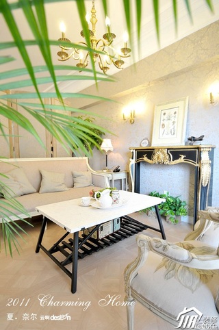 公寓小清新富裕型130平米客厅沙发图片