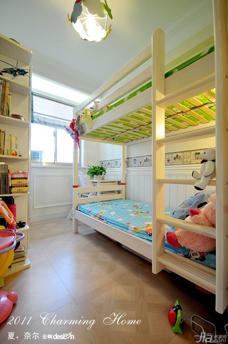 公寓小清新富裕型130平米儿童房床图片