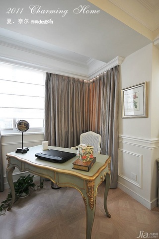 公寓小清新富裕型130平米工作区书桌效果图