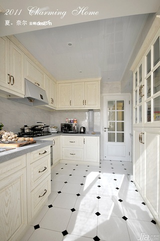 公寓小清新白色富裕型130平米厨房橱柜效果图
