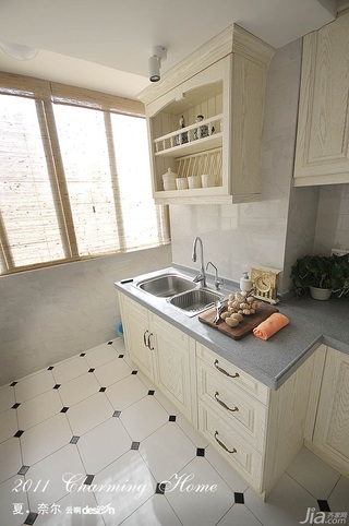 公寓小清新白色富裕型130平米厨房橱柜效果图
