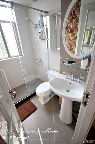 公寓小清新白色富裕型130平米卫生间洗手台效果图