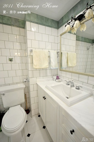公寓小清新白色富裕型130平米卫生间浴室柜效果图