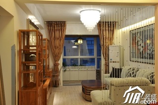 混搭风格二居室舒适富裕型80平米客厅灯具效果图