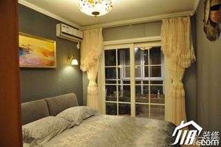 混搭风格二居室舒适富裕型80平米卧室卧室背景墙灯具效果图
