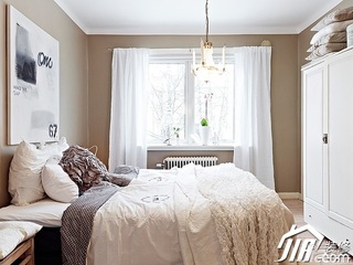 简约风格小户型简洁白色经济型50平米卧室卧室背景墙床图片
