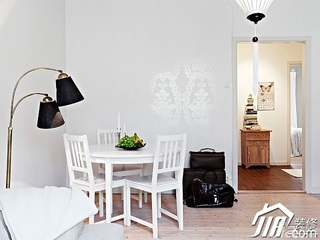简约风格小户型简洁白色经济型50平米客厅餐桌效果图