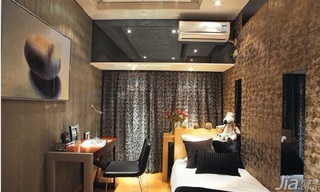 简约风格二居室舒适冷色调富裕型卧室床图片