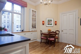 北欧风格公寓简洁白色豪华型厨房餐桌图片