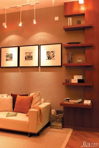 简约风格二居室大气米色3万-5万客厅沙发背景墙装修效果图