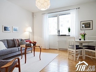简约风格小户型舒适经济型40平米客厅沙发背景墙餐桌效果图