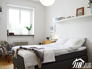 简约风格小户型简洁白色经济型40平米卧室床效果图