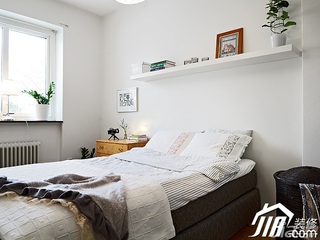 简约风格小户型简洁白色经济型40平米卧室床效果图