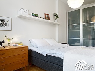 简约风格小户型简洁白色经济型40平米卧室床头柜图片