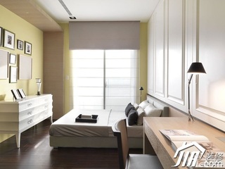 简约风格三居室简洁豪华型卧室卧室背景墙床图片