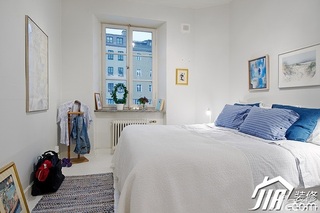 公寓简洁白色经济型90平米卧室卧室背景墙床效果图