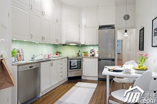 公寓简洁白色经济型90平米厨房橱柜定做