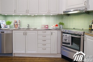 公寓简洁白色经济型90平米厨房橱柜设计图